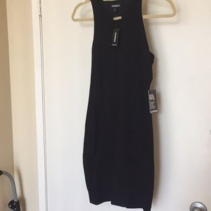 Black mini dress with cutout chest
